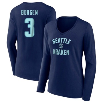 Women's Will Borgen Name & Number Victory Arch T-Shirt - Navy