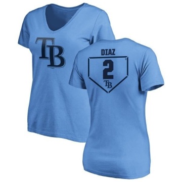 Women's Yandy Diaz RBI Slim Fit V-Neck T-Shirt - Light Blue