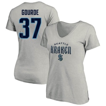 Women's Yanni Gourde Name & Number Lockup T-Shirt - Gray