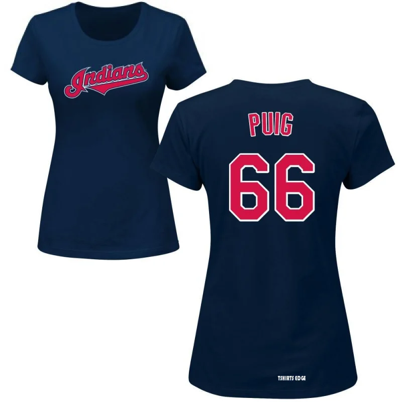Women's Yasiel Puig Name & Number T-Shirt - Navy - Tshirtsedge