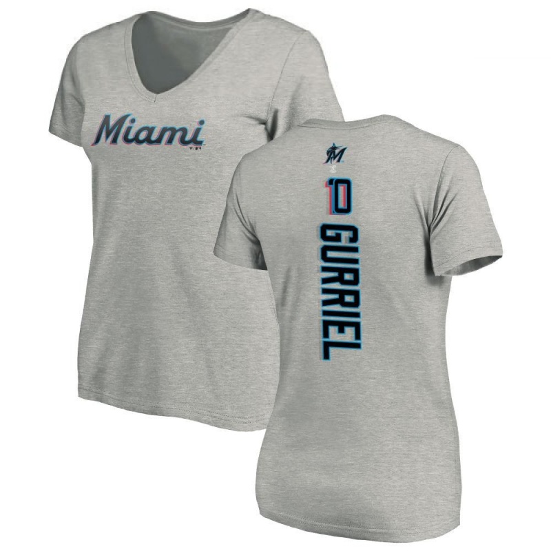 Women's Yuli Gurriel Backer Slim Fit T-Shirt - Ash - Tshirtsedge