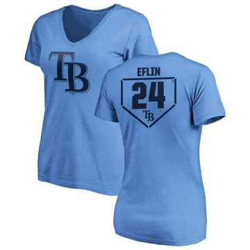 Women's Zach Eflin RBI Slim Fit V-Neck T-Shirt - Light Blue