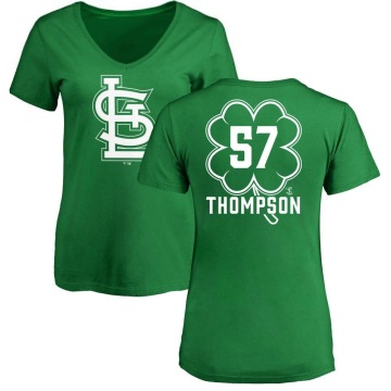 Women's Zack Thompson Dubliner Name & Number V-Neck T-ShirtKelly - Green