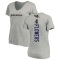 Women's Zay Flowers Backer V-Neck T-Shirt - Ash