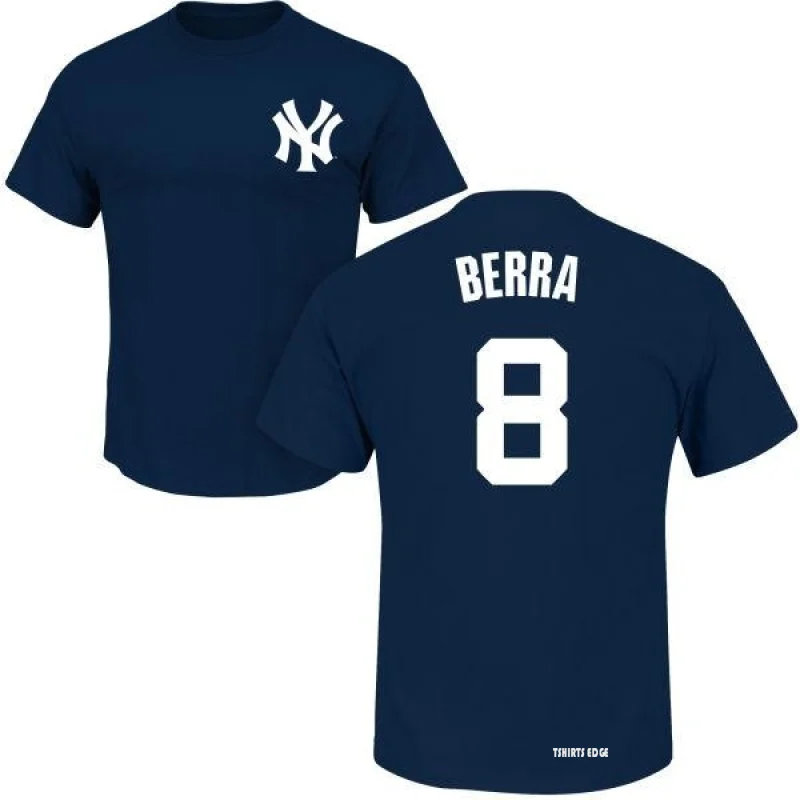 Yogi Berra Name & Number T-Shirt - Navy - Tshirtsedge