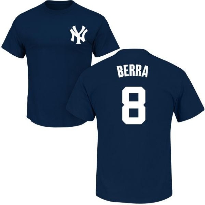 Yogi Berra Name & Number T-Shirt - Navy - Tshirtsedge