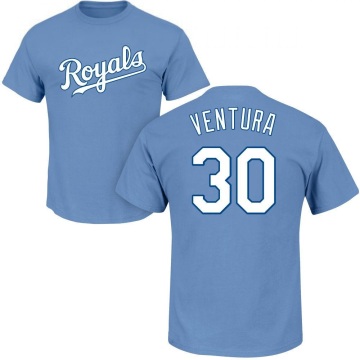 Yordano Ventura Name & Number T-Shirt - Light Blue