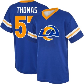 Zach Thomas Name & Number Game Day V-Neck T-Shirt - Royal