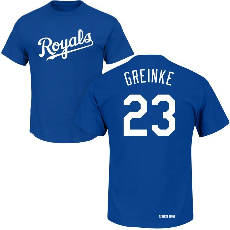 Zack Greinke Name & Number T-Shirt - Royal - Tshirtsedge